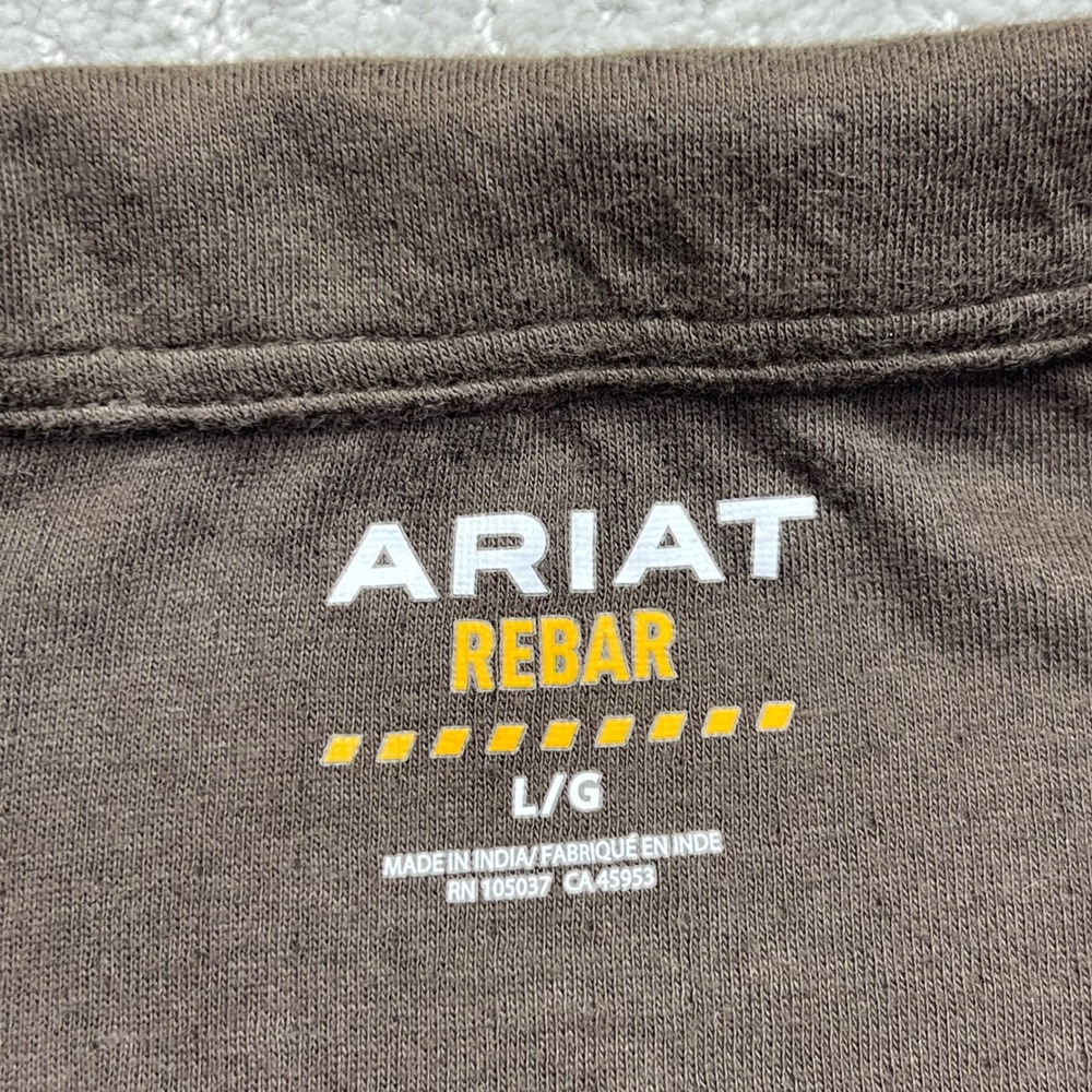 Ariat Rebar Foundation 1/4 Zip Long Sleeve Shirt Mens Large Brown Western Work - Picture 4 of 16
